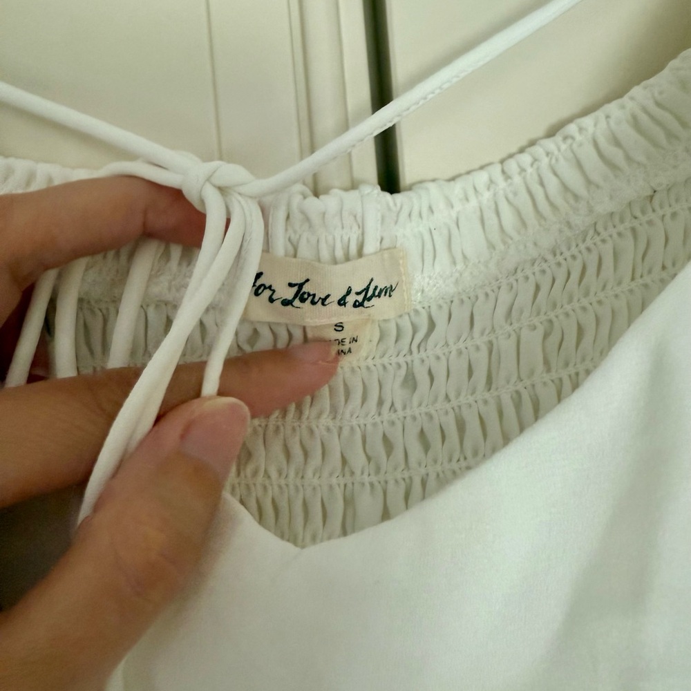 For Love And Lemons White Ruffle Bora Bora Mini Dress size S - Picture 4 of 7